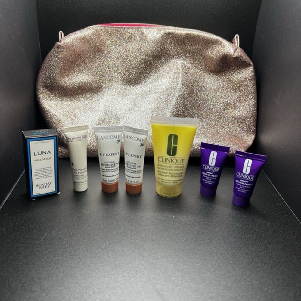 Sunday Riley, Perricone MD, Lancôme & Clinique Assorted Samples With Lancôme Bag